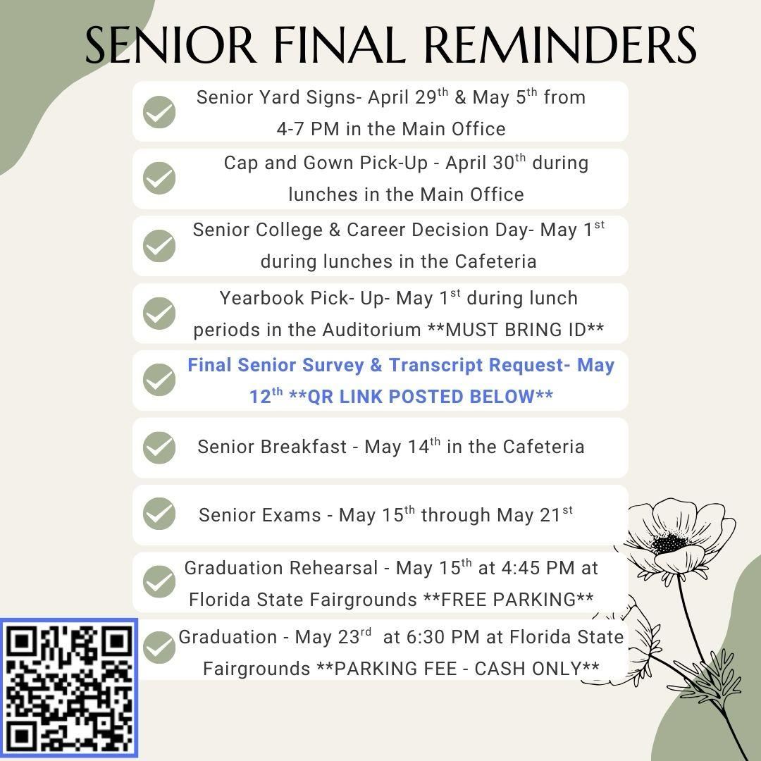 senior final reminders