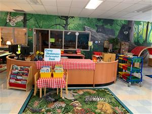 The circulation desk at Jackson Elementary