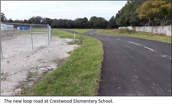 new loop road at Crestwood Elementary School 