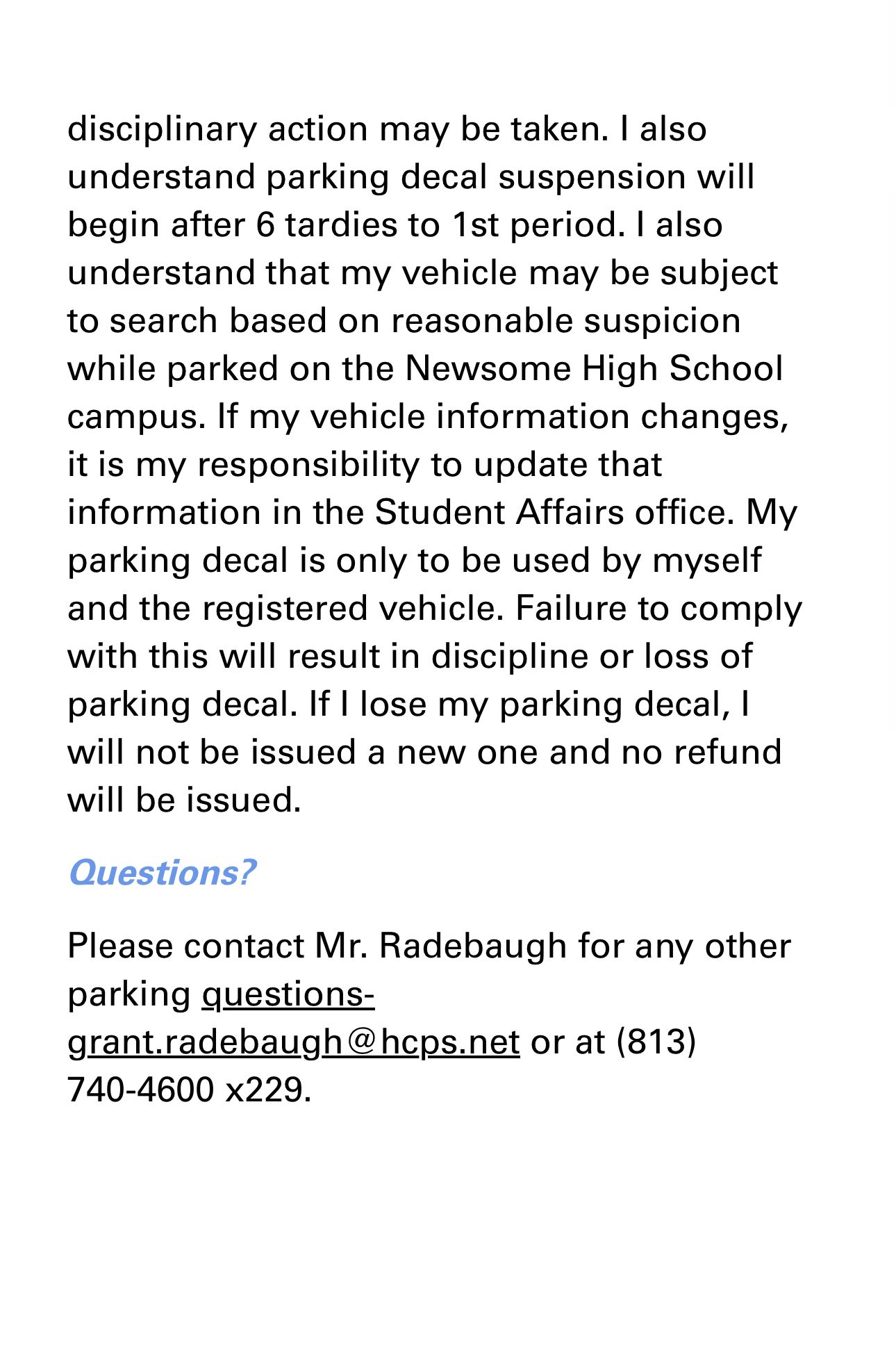 Student Parking 