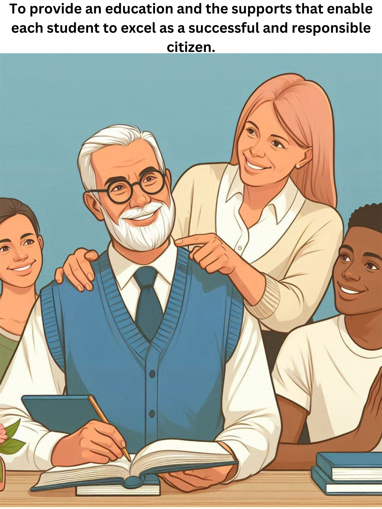 Teacher helping students become responsible adults.