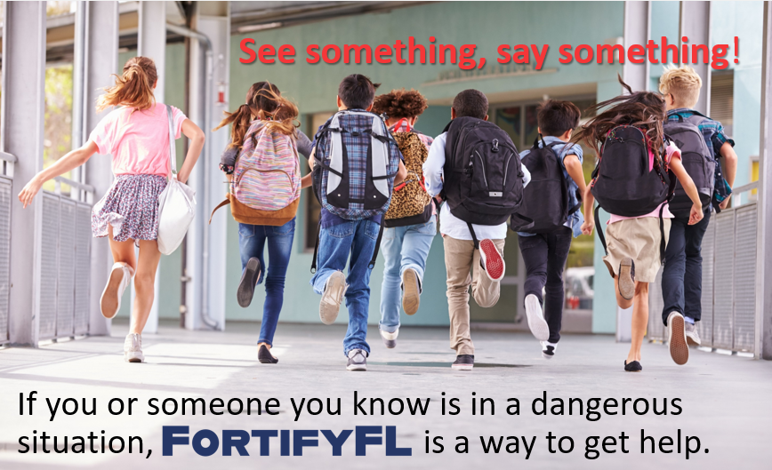 See something, say something.  If you or someone you know is in a dangerous situation FortifyFL is a way to get help.