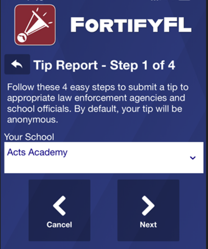 Step 1 - Select your school