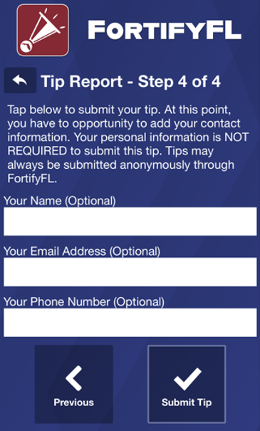 Add your contact information or remain anonymous. Be sure to click 