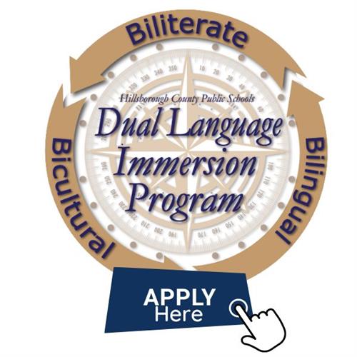 Logo for dual language immersion program: biliterate, bilingual, bicultural